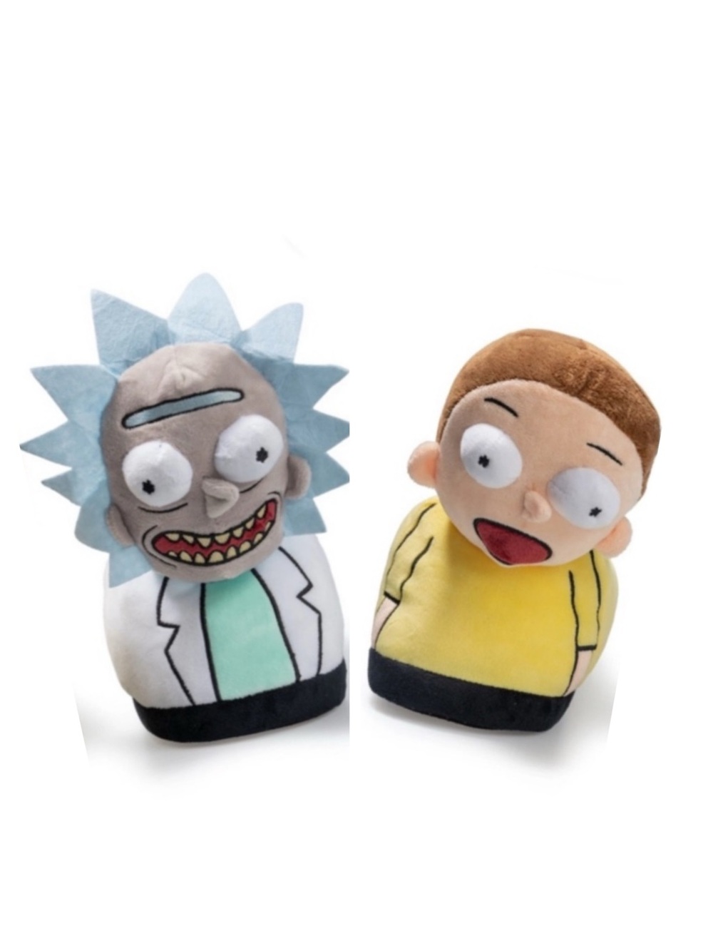 Novelty Plush Rick & Morty Slip-On Slippers in Yellow & Light Blue